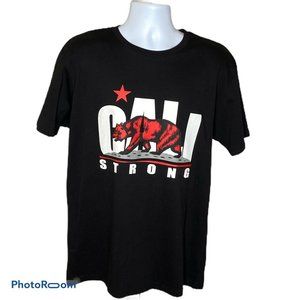 Cali Strong Black T Shirt Red Bear Large California Graphic Street Urban T Shirt